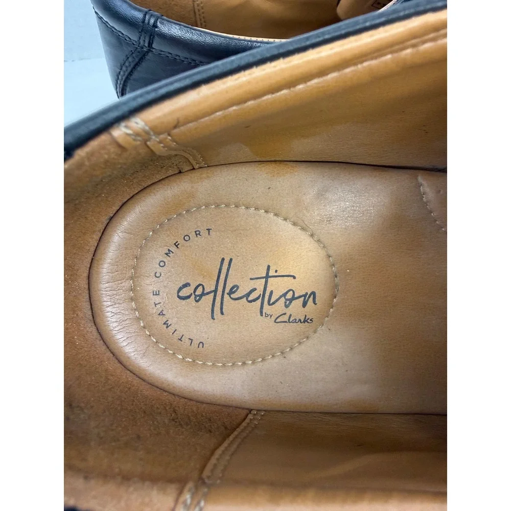 Clarks Collection Mens Black Leather Bicycle Toe Oxford Dress‎ Shoes Size 15 M